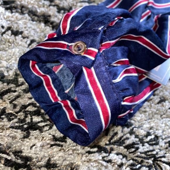 Navy blue blouse with red and white stripes - Picture 2 of 4